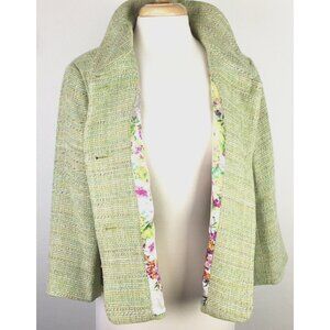 Peck and Peck Vintage Jacket Green Womens 16 Box Cut Spring Business  Bling